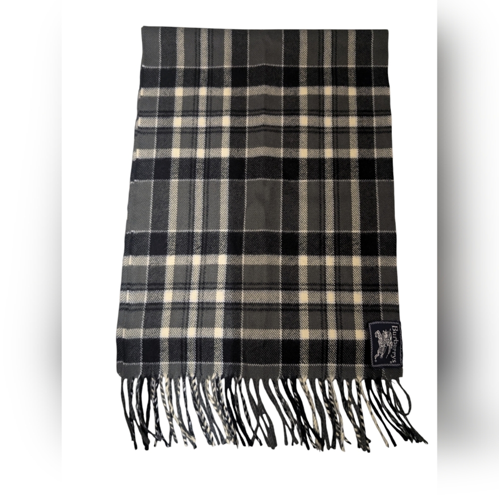 Burberrys Plaid Nova Check Scarf with Fringe *Vintage* - Picture 4 of 9
